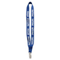 3/4" Polyester Sewn Lanyard w/ Silver Metal Bulldog Clip